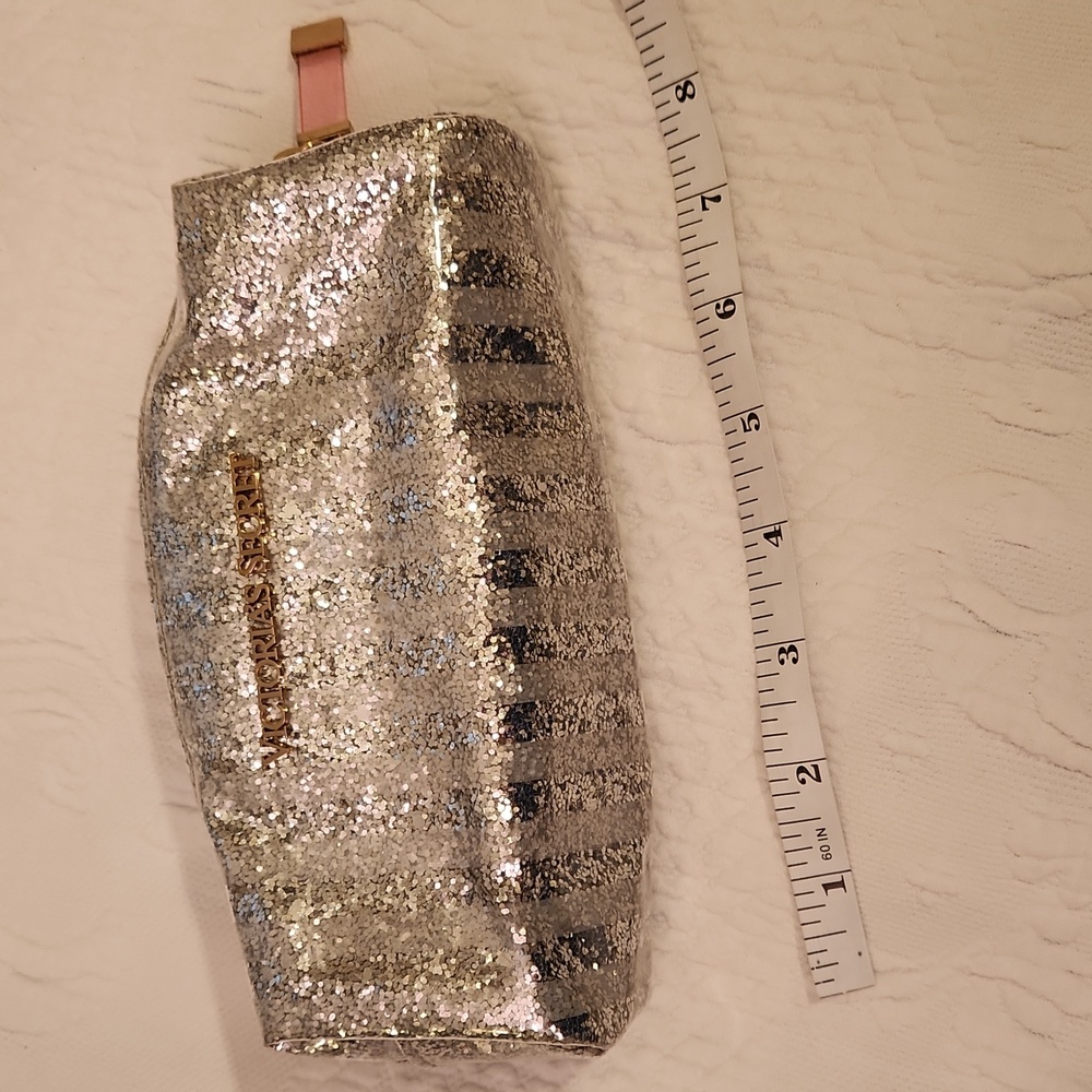 Victoria's Secret Sparkling Silver Cosmetic Pouch